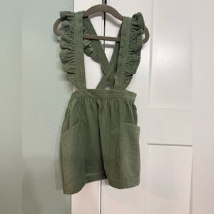 Green Corduroy Pinafore Dress 2t